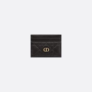 Dior Caro Five Slot Card Holder Black